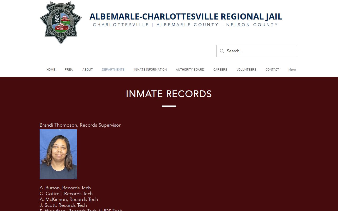 Albemarle County ACRJ official current-custody and records route