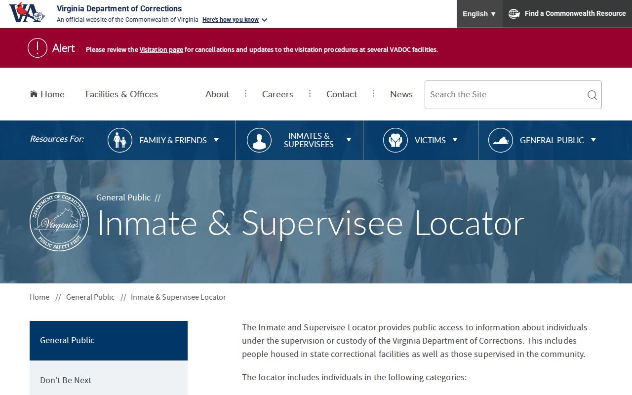 Virginia Department of Corrections locator for Albemarle County later custody